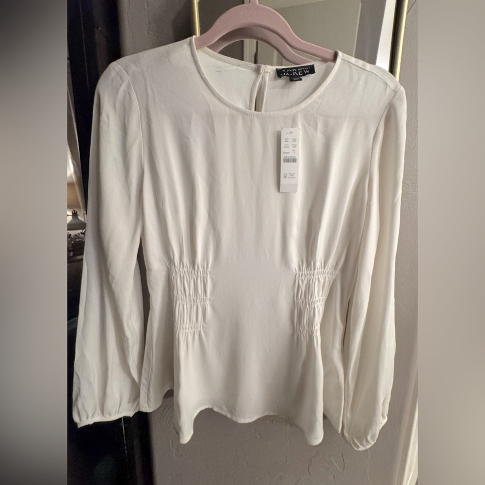 J. Crew Ivory Long Sleeve Blouse